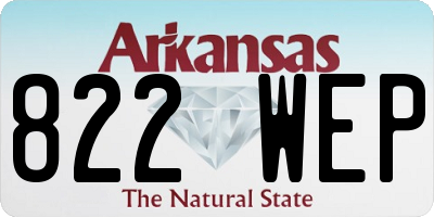 AR license plate 822WEP