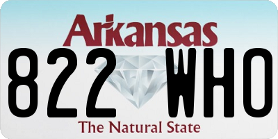 AR license plate 822WHO
