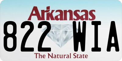 AR license plate 822WIA
