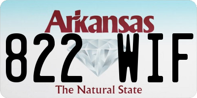AR license plate 822WIF