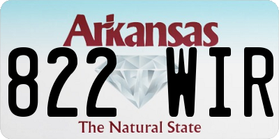AR license plate 822WIR
