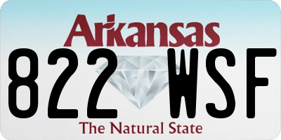 AR license plate 822WSF