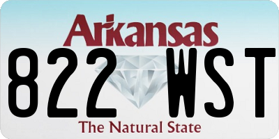 AR license plate 822WST