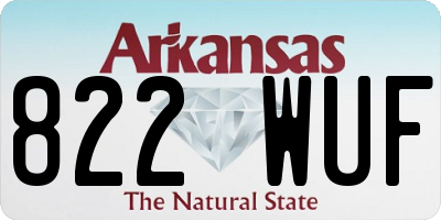 AR license plate 822WUF