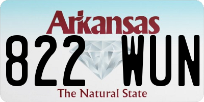AR license plate 822WUN