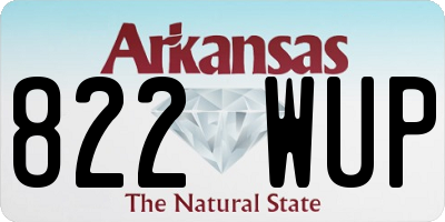 AR license plate 822WUP