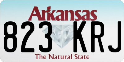 AR license plate 823KRJ
