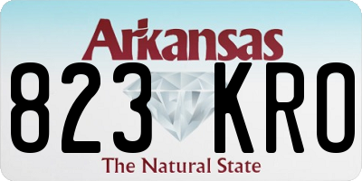 AR license plate 823KRO