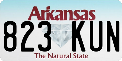 AR license plate 823KUN