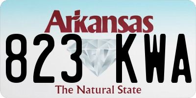 AR license plate 823KWA