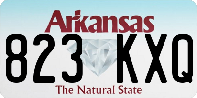 AR license plate 823KXQ