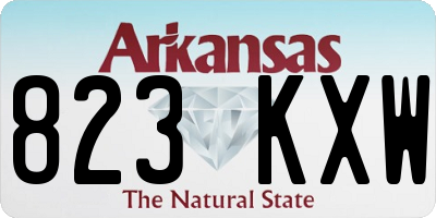 AR license plate 823KXW