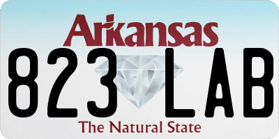 AR license plate 823LAB