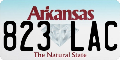 AR license plate 823LAC