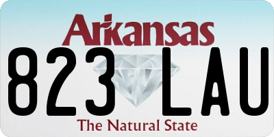 AR license plate 823LAU
