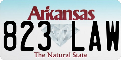 AR license plate 823LAW