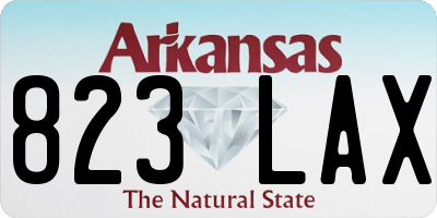 AR license plate 823LAX