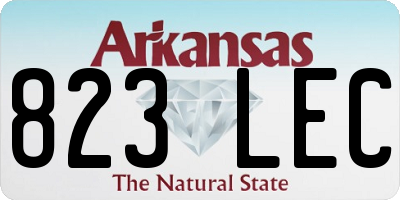 AR license plate 823LEC