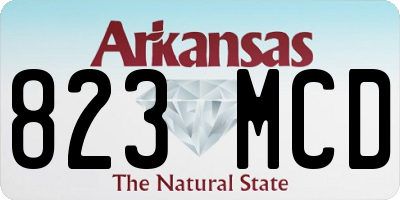 AR license plate 823MCD