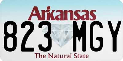 AR license plate 823MGY
