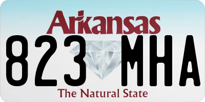 AR license plate 823MHA