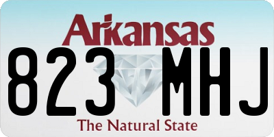 AR license plate 823MHJ