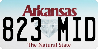 AR license plate 823MID