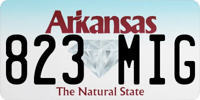 AR license plate 823MIG