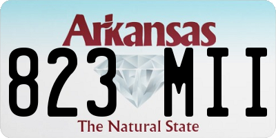 AR license plate 823MII
