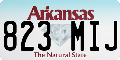 AR license plate 823MIJ