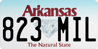 AR license plate 823MIL