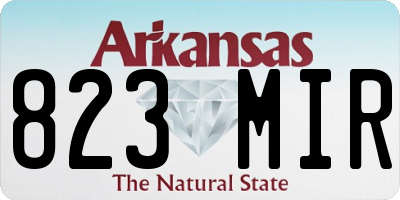 AR license plate 823MIR