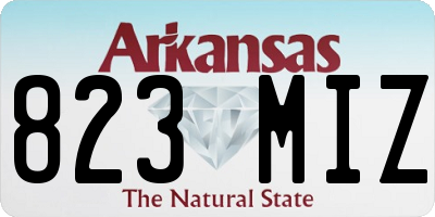 AR license plate 823MIZ
