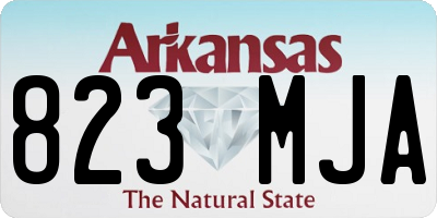 AR license plate 823MJA