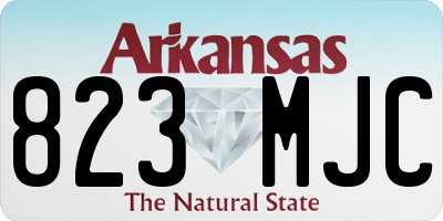 AR license plate 823MJC