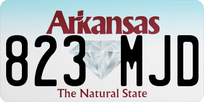 AR license plate 823MJD