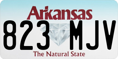 AR license plate 823MJV