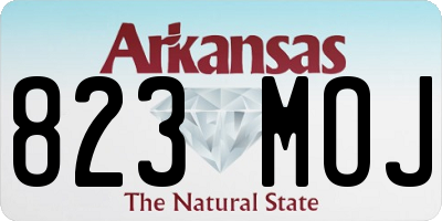 AR license plate 823MOJ