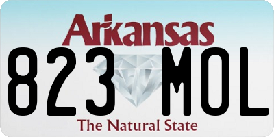 AR license plate 823MOL