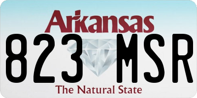 AR license plate 823MSR