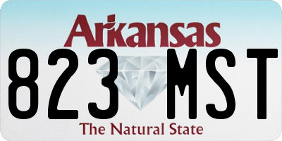AR license plate 823MST