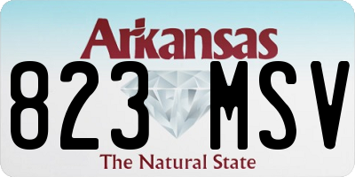 AR license plate 823MSV