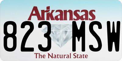 AR license plate 823MSW