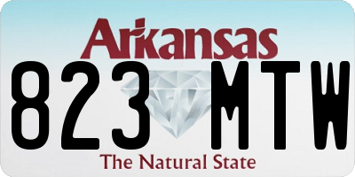 AR license plate 823MTW
