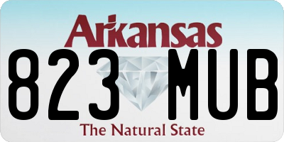 AR license plate 823MUB