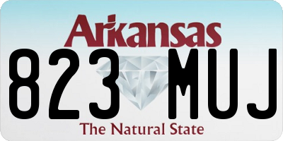 AR license plate 823MUJ