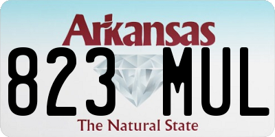 AR license plate 823MUL