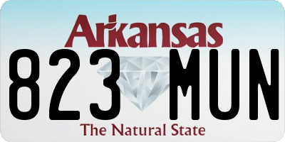 AR license plate 823MUN