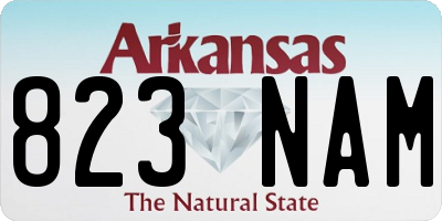 AR license plate 823NAM