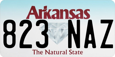 AR license plate 823NAZ